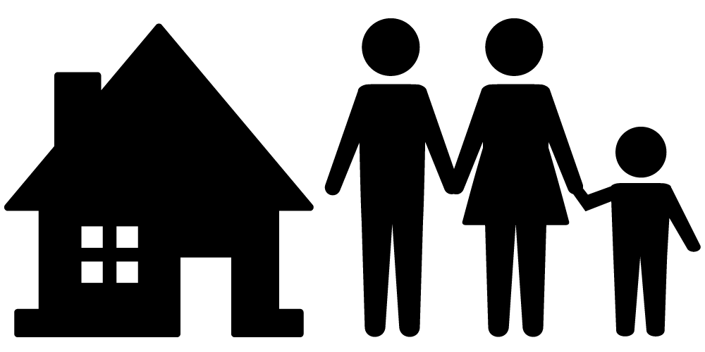 戸建に住む夫婦と子供1～2人
